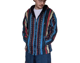 Fair Trade Stripe Brush Cotton Jacket with Fleece Lining  J203