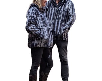 Fairtrade Unisex Naturals Brush Cotton Patchwork Jacket Fleece Lined