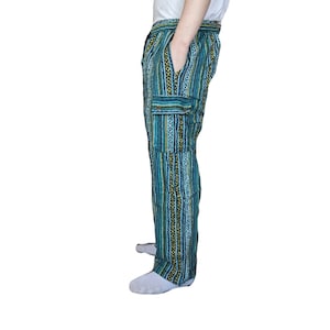 Fairtrade Woven Cotton Thick Hand Woven Cotton With Soft Brush Effect Box Pocket Trousers P017