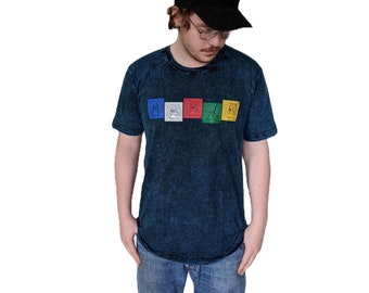 Prayer Flag Print Cotton T Shirts (Optional Matching Cap)