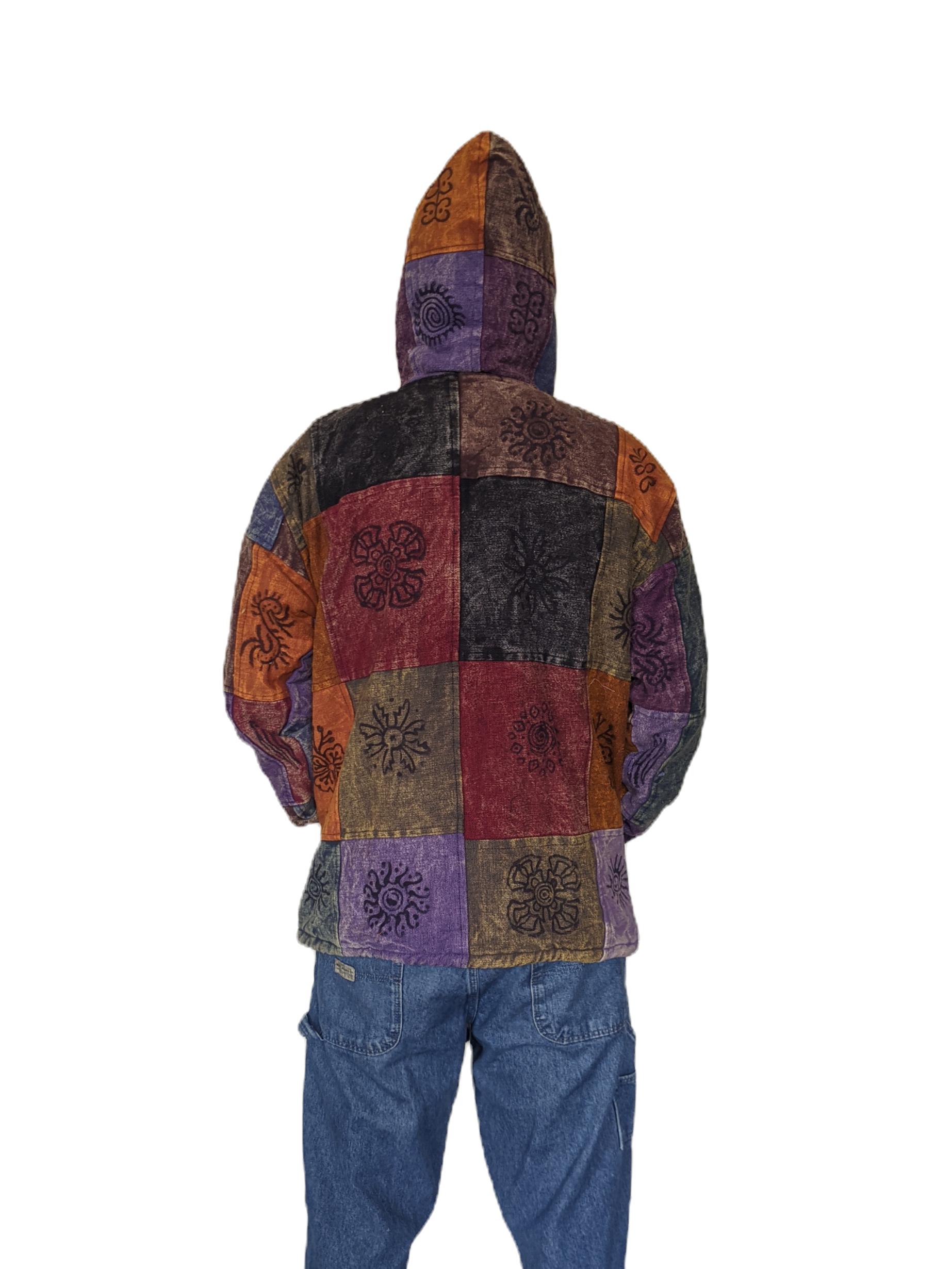 Patchwork Jacket, Funky Festival Mandala Mushroom Patchwork