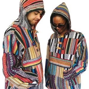FairTrade Fine Woven Cotton Patchwork Hoody J909