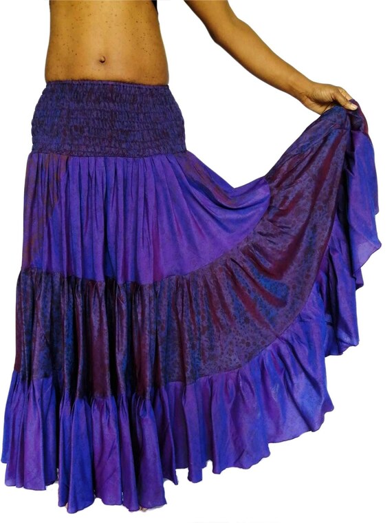 Fairtrade Women's Recycled Sari Full Gypsy Skirt SK151 | Etsy