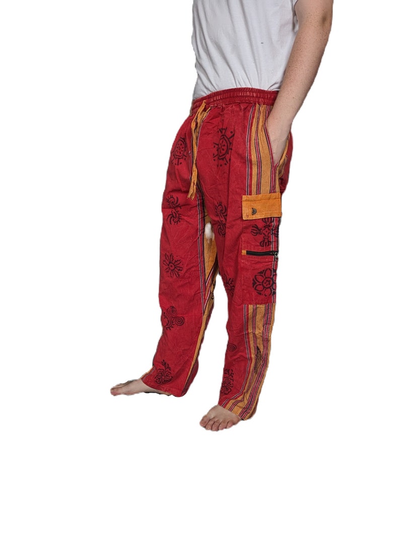 Pantalon cargo en coton Shyama résistant poche dans une boîte Fairtrade P702 Red Orange