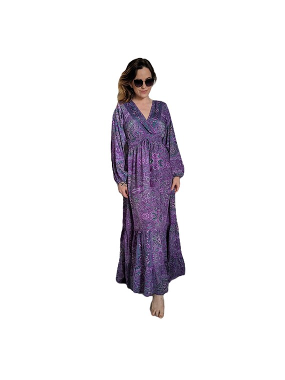 fair trade maxi dress Saltwater Swirl Long Flowy Dress - Handmade & Fair Trade - Blue
