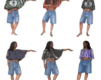 Bell Sleeve Tie Dye Rayon Top in 2 kinds of Tie Dye and in 3 Colours Fair Trade and Funky D901