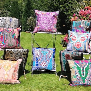 Cushion Cover - Upcycled Patchwork Fine Vintage Embroidery