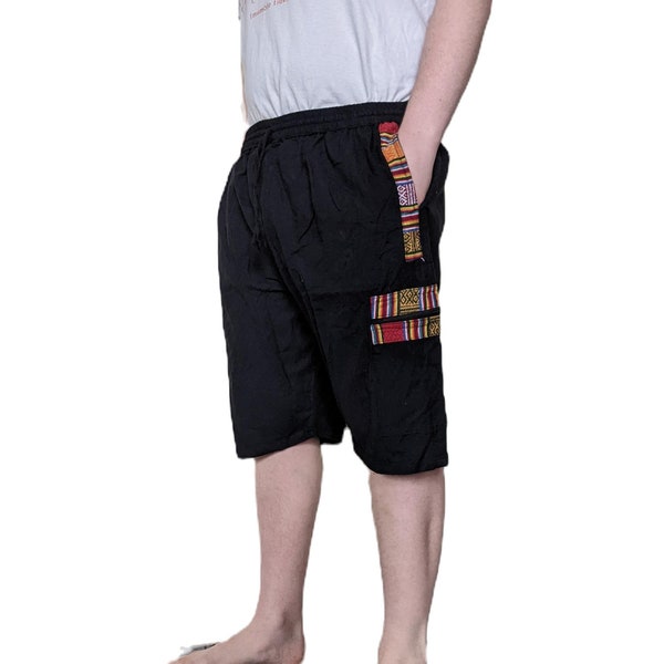 Fair Trade Medium Weight Cotton Shorts with Nepal Trim (Available in 4 colours)
