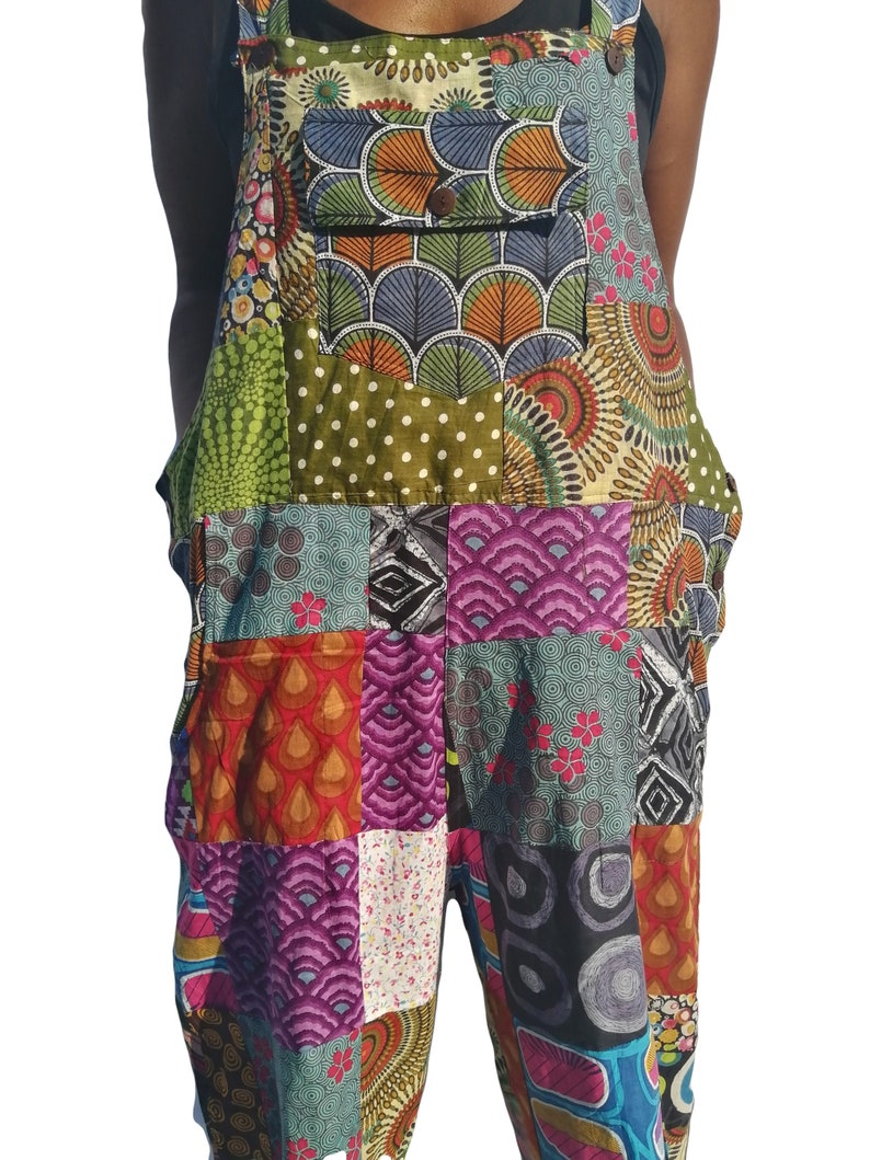 Fair Trade Patchwork Indian Cotton Dungarees Du704 Etsy