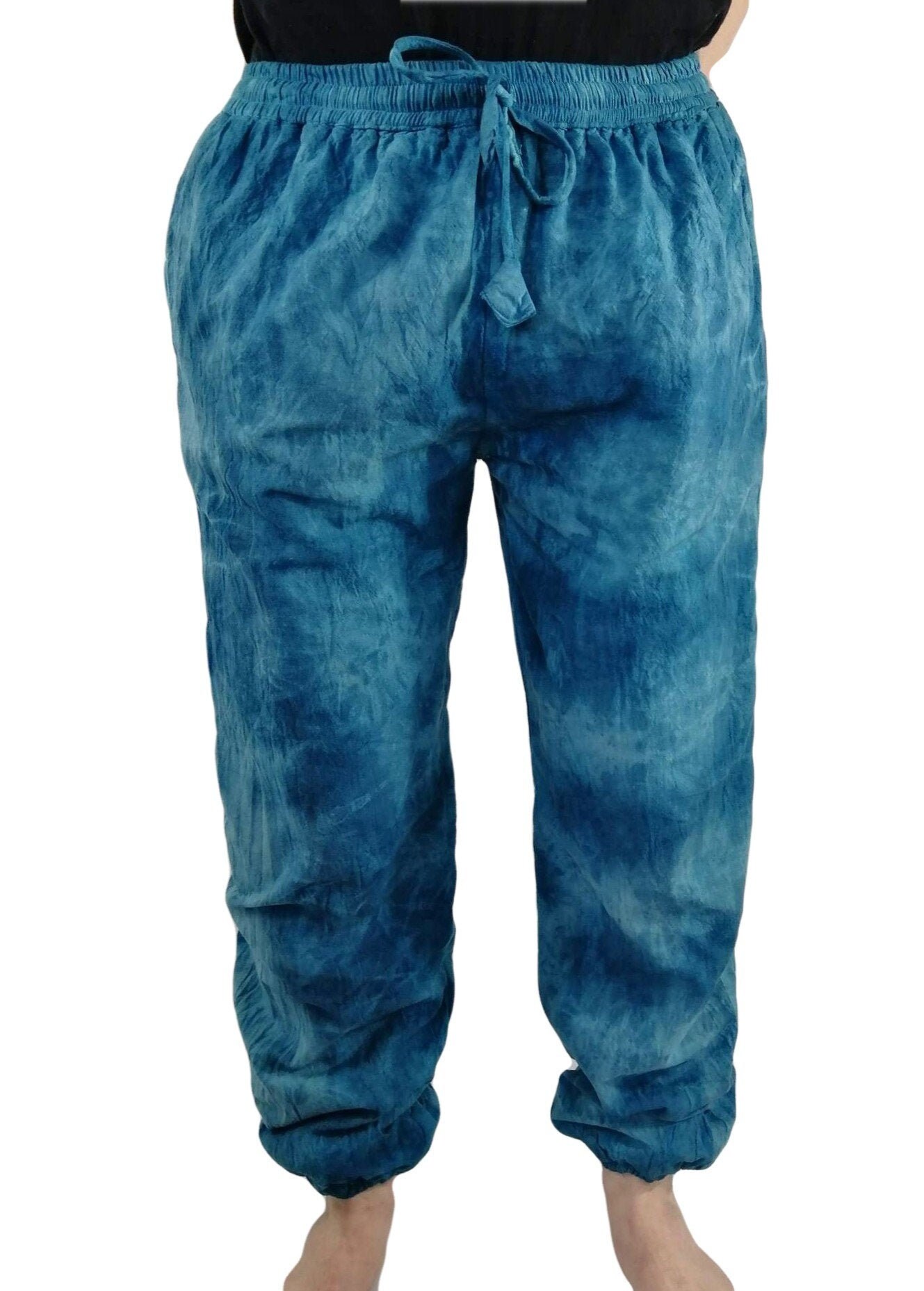Image of Fairtrade Trousers Fleece Lined Elastic Bottom Tie Dye | In 3 Colours P203