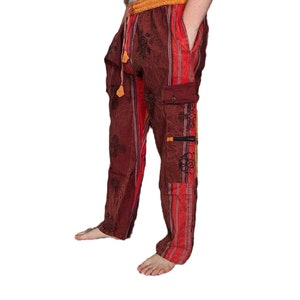 Pantalon cargo en coton Shyama résistant poche dans une boîte Fairtrade P702 Maroon Orange