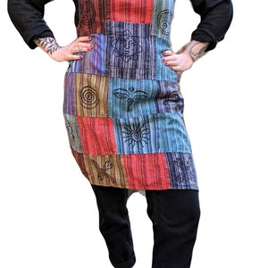 Tablier de cuisine équitable Patchwork Coton Stonewash Nepal Stripe image 2