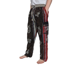 Pantalon cargo en coton Shyama résistant poche dans une boîte Fairtrade P702 Black/Red