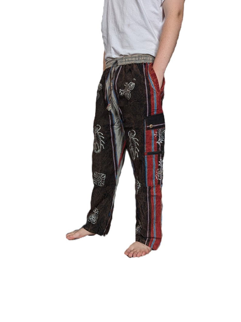 Pantalon cargo en coton Shyama résistant poche dans une boîte Fairtrade P702 Black/Red
