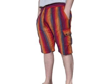 Fair Trade Light Cotton Rainbow Shorts with Box Pockets