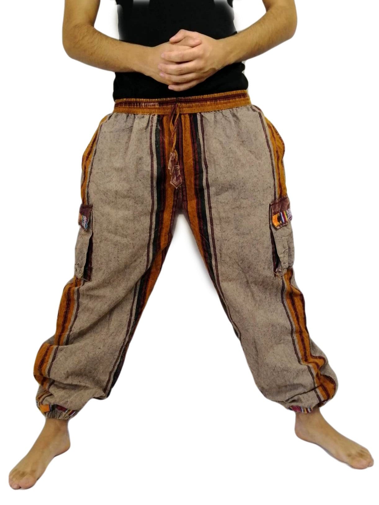 Image of Fairtrade Trousers Heavy Shyama Cotton Trim With Tie Strings P001
