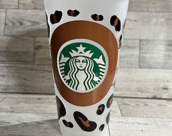 Starbucks Leopard Cold Cup with Straw Friend Gift