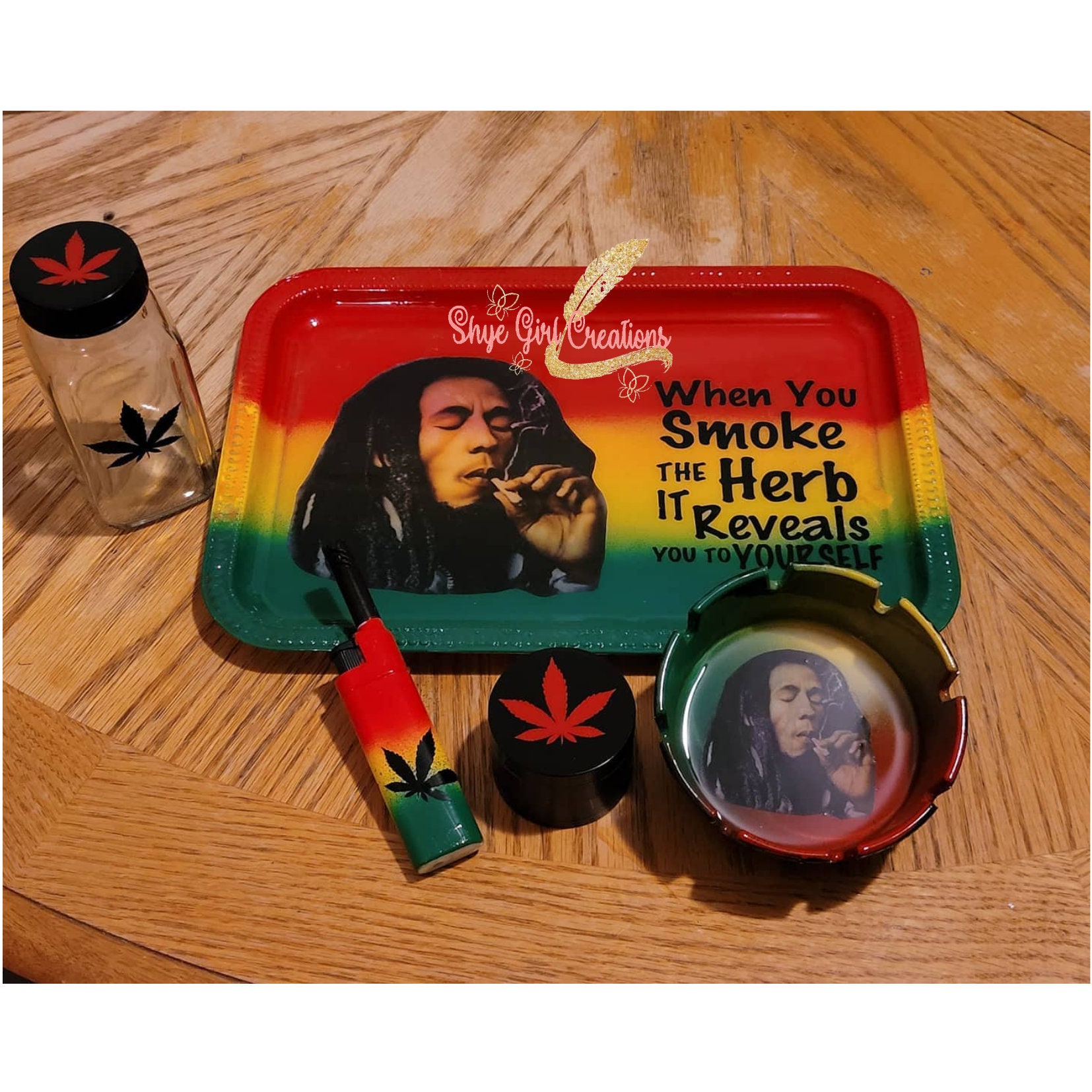 (24x36) Bob Marley Smoke the Herb Quote Music Poster Print