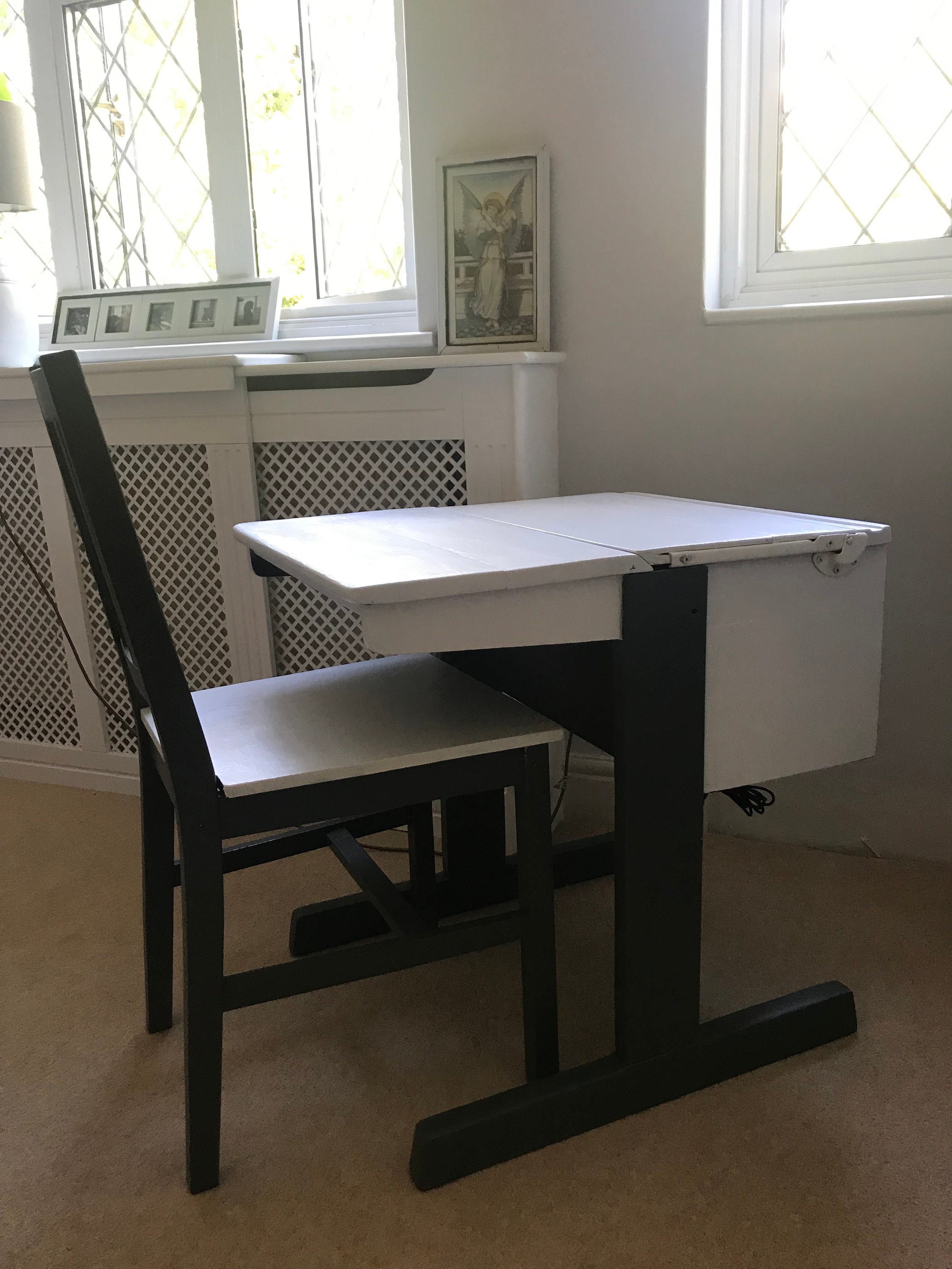 Stunning And Unique Restored Antique Child S School Desk And Chair