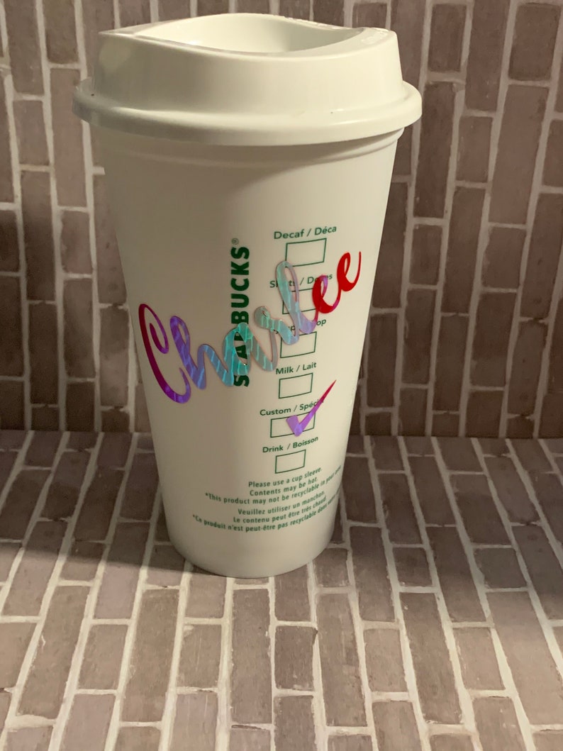 Personalized Starbucks decal Starbucks name check mark & Etsy