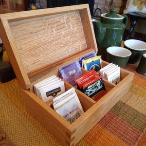 Luxury Wood Tea Box - Solid Oak