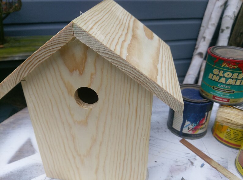 Unfinished Bird Houses Pre Assembled Pine Wood Etsy