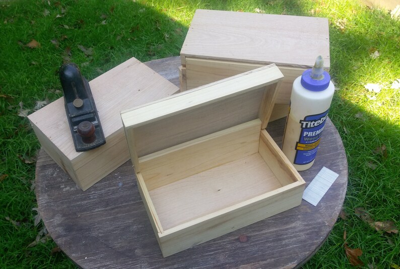 Unfinished Wood Craft Box Made in the U.SA. Etsy
