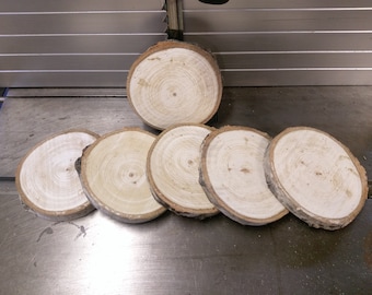 Wood Slices Round-Set of Six-Popple Wood