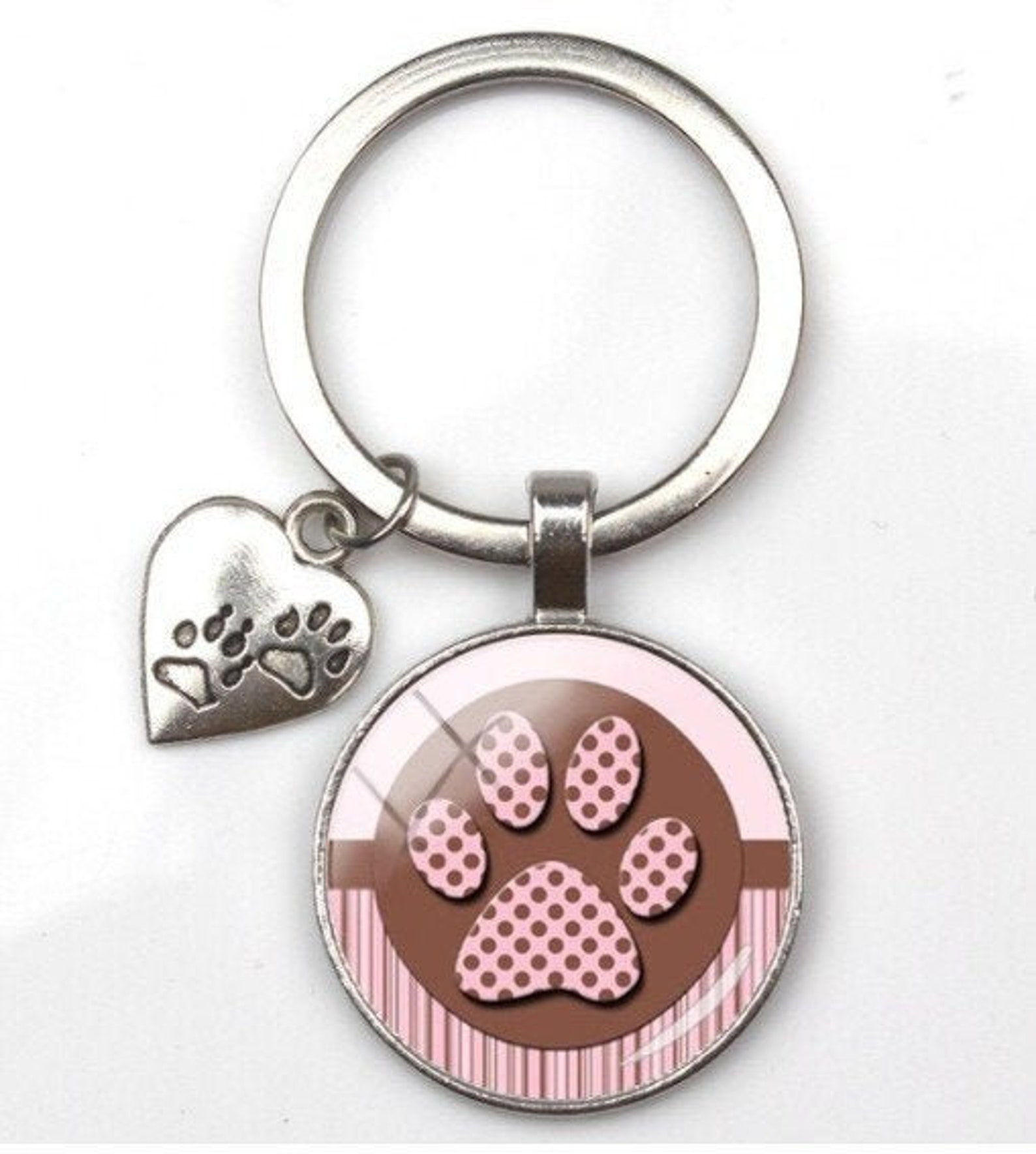 Dog Keychain Paw Print Key Chain Pet Keychain Dog Etsy