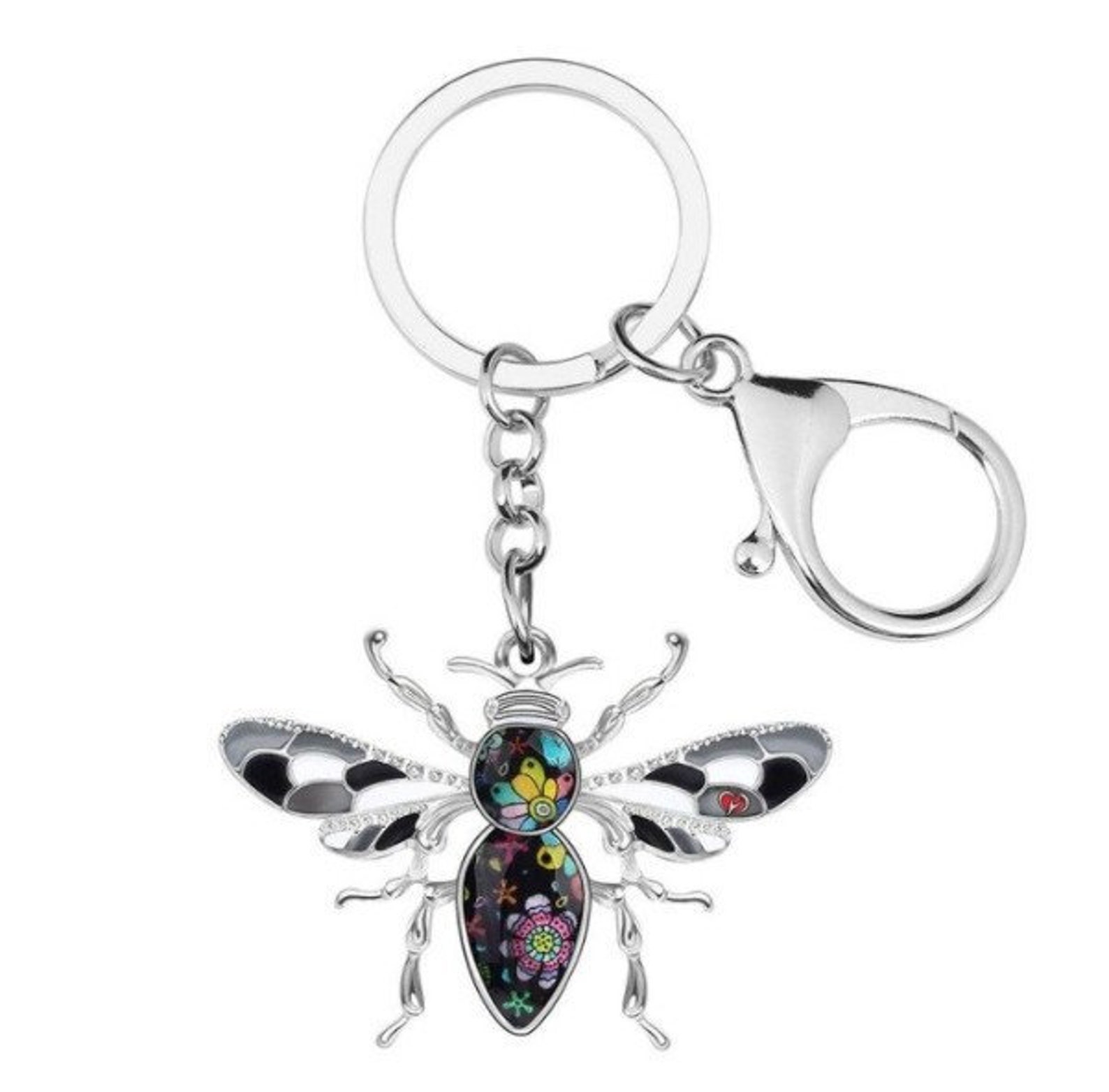 Bee Keychain Bee Keyring Insect Keychains Metal Keychain Etsy