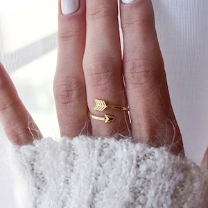 Gold Arrow Ring, Gold Midi Ring, Adjustable Gold Ring, Boho Ring, Open Ring, Adjustable Ring, Stacking Ring, Boho Midi Ring, Gold Arrow Ring