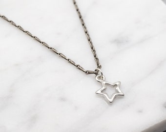 Silver Star Necklace, Simple Silver Necklace, MInimalist Jewelry, Star Necklace, Layering Jewelry, Silver Star, Gift for her, Star Pendant