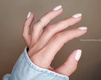 Double Band Ring, Sterling Silver Stacking Ring, Organic Stacking Ring, Simple Sterling Silver Ring, Delicate Silver Ring, Layering Ring