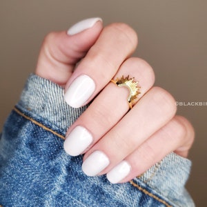 Gold Starburst Ring, Sunrise Ring, Delicate gold band, Gold Sunrise, Sunrise Jewelry, Starburst Jewelry, Geometric Ring, Gold Plated Jewelry