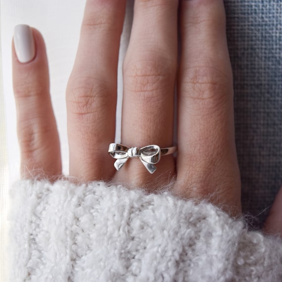 Silver Bow Ring, Sterling Silver Bow, Bow Ring, Dainty Silver Ring, Silver Bow, Boho Ring, Silver Boho Ring, Dainty Silver Ring, Bow Jewelry