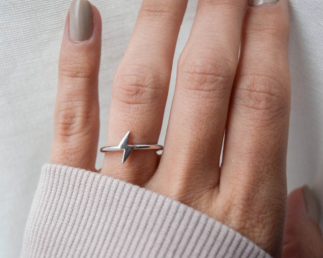 Lightning Ring, Lightning Bolt Ring, Sterling Silver
