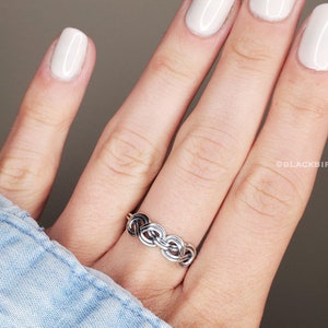 Celtic Ring, Braided Celtic Ring, Sterling Silver Celtic Knot, Infinity Knot Ring, Knot Ring, Woven Celtic Silver Ring, Boho Knot Ring