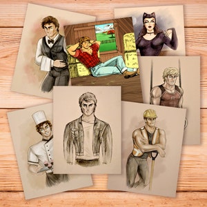 Batch 2 - One Mini Character Vintage Style Art Print - Glossy 4 x 6 Premium Photo