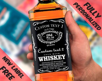 liquor bottle label etsy