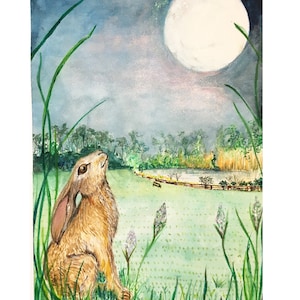 Hase im Mondschein Print