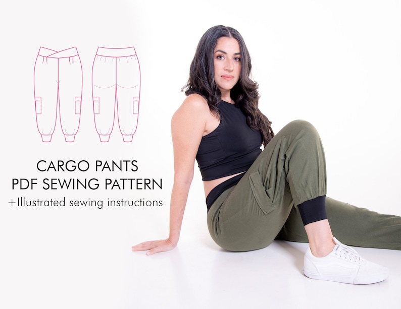 CARGO PANTS PDF Sewing Pattern and Tutorial, Sizes Xxs5xl, Joggers
