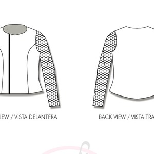 Jacket PDF Sewing Pattern Asymmetric Zipper Jacket - Etsy