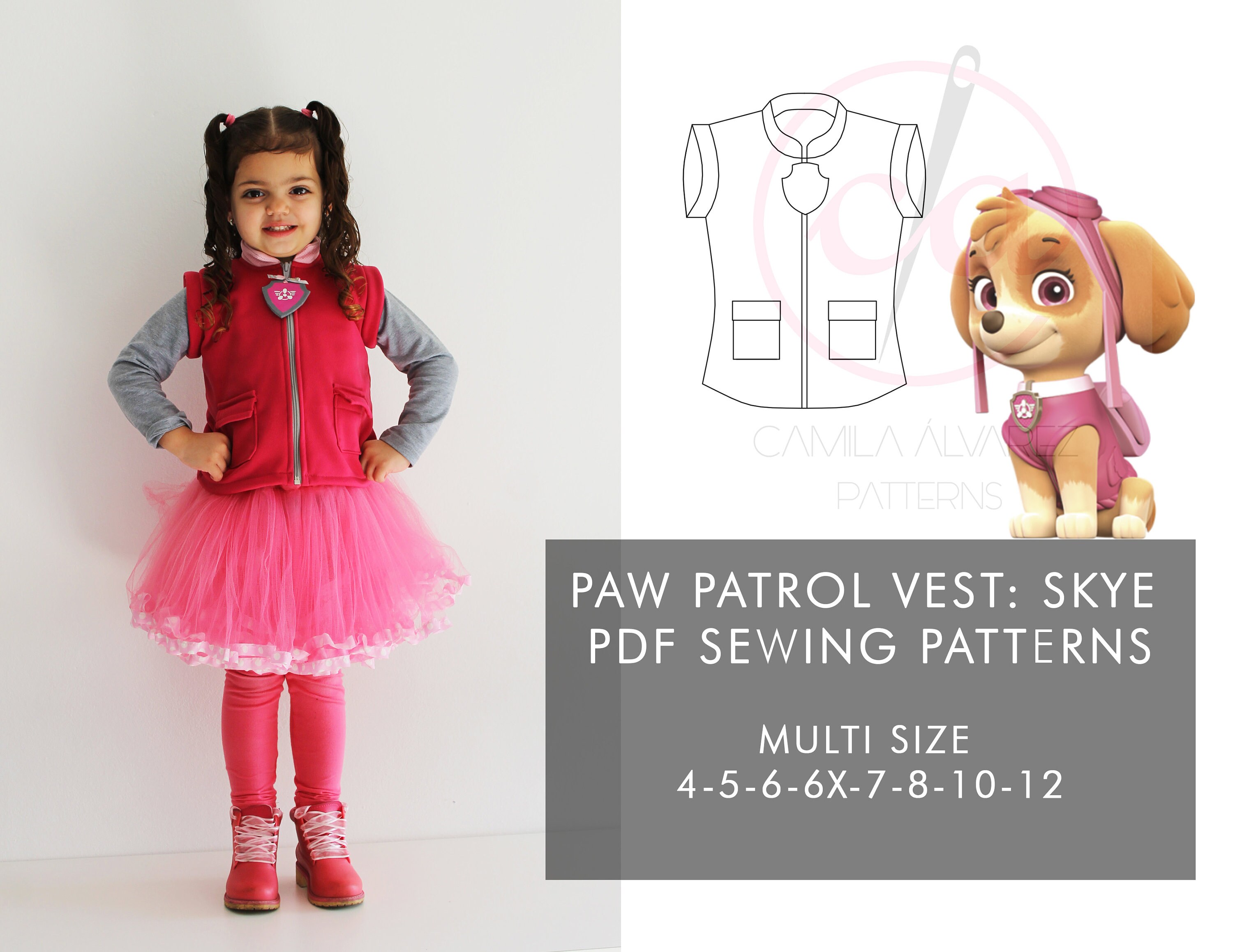 Paw Patrol PDF Sewing Patterns Skye Costume Etsy