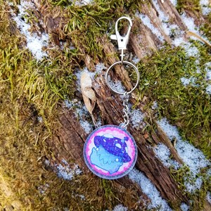 Mushroom Sprite Keychain Charm! &quot;Monster&quot; - Holographic Acrylic!
