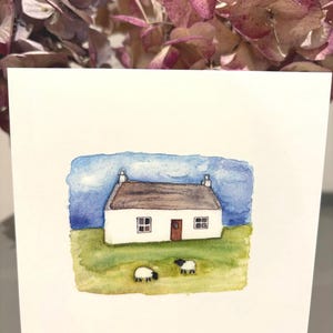 Watercolour Cottage Card • New Home, Moving House Blank Card