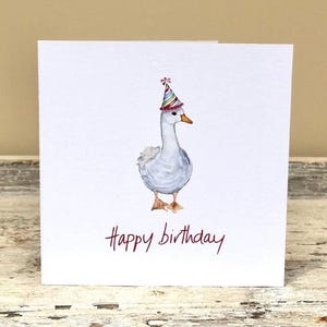 Happy Birthday Karte, Party Ente • Geburtstagskarte • Innen leer