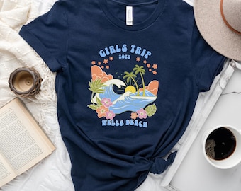 Personalized Girls Trip Beach Shirt: Matching Vacation Group Tee
