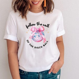 Disco Ball Shirt, Disco Gift, Disco Ball Coquette Bow, Dance Party Shirts, Retro Dance Gift,  Disco Vibes, Retro Vibes, Dance Events