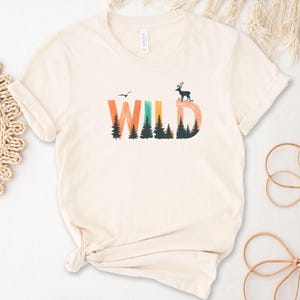 Nature Wild Tee, Unisex Hiking TShirt, Nature Lover Gift Tee, Outdoorsy Gift For, Birthday Gift Camping, Nature Vacation Tee, Wildlife Tees