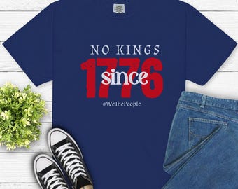 No Kings Shirt, Comfort Colors Anti Trump Shirt, Gift For Activist, ICE Out, Democracy Shirt, Due Process, Impeach, Democrat Gift, No Kings